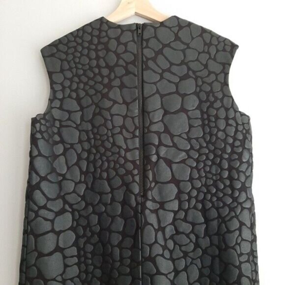 CAMEO / Modern 3D Animal Pattern Mini Sleeveless Shift Dress Black Sz S - Picture 9 of 11